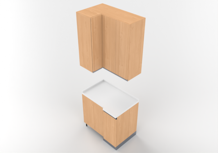 Cocinas 3D - Angular pantry unit 64x90x240cm - ACCA...