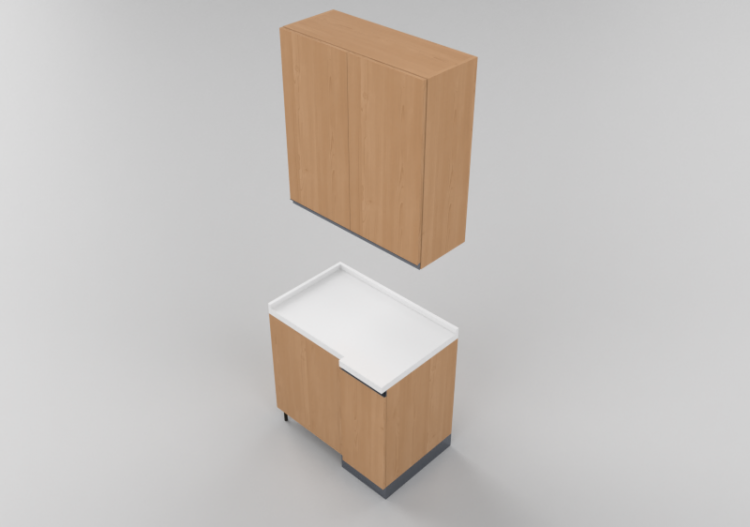 Cozinhas 3D - Bloco despensa angular 64x90x240cm - ACCA...