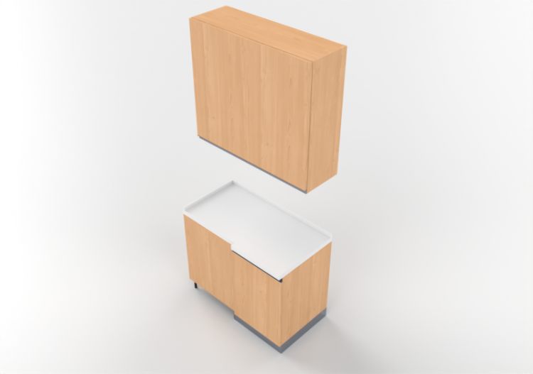 Cocinas 3D - Angular pantry unit 64x109x240cm - ACCA...