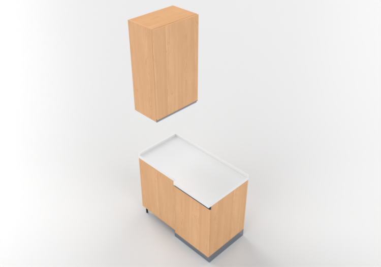 Cozinhas 3D - Bloco despensa angular 64x109x240cm - ACCA...