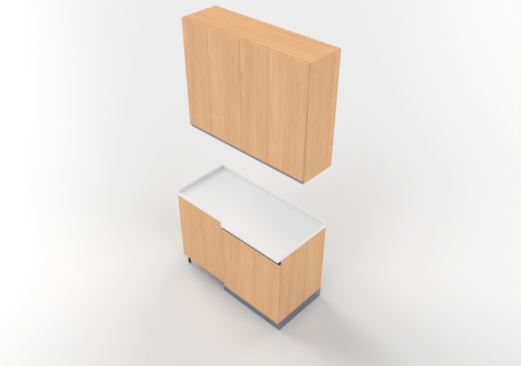 Cocinas 3D - Angular pantry unit 64x124x240cm - ACCA...