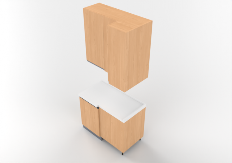 Cozinhas 3D - Bloco despensa angular 109x64x240cm - ACCA...