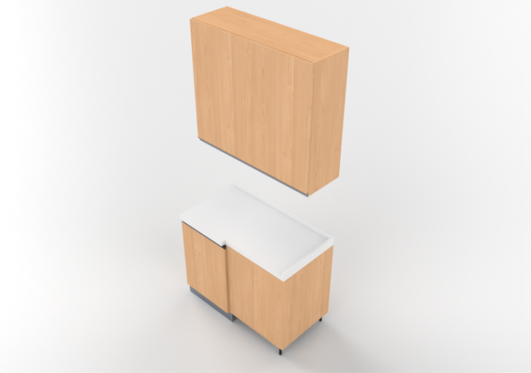 3D Kitchens - Angular pantry unit 109x64x240cm - ACCA...