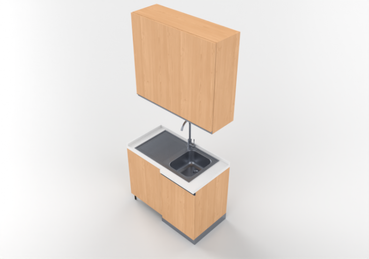 3D Küchen - Unit with corner sink 64x109x240cm - ACCA...