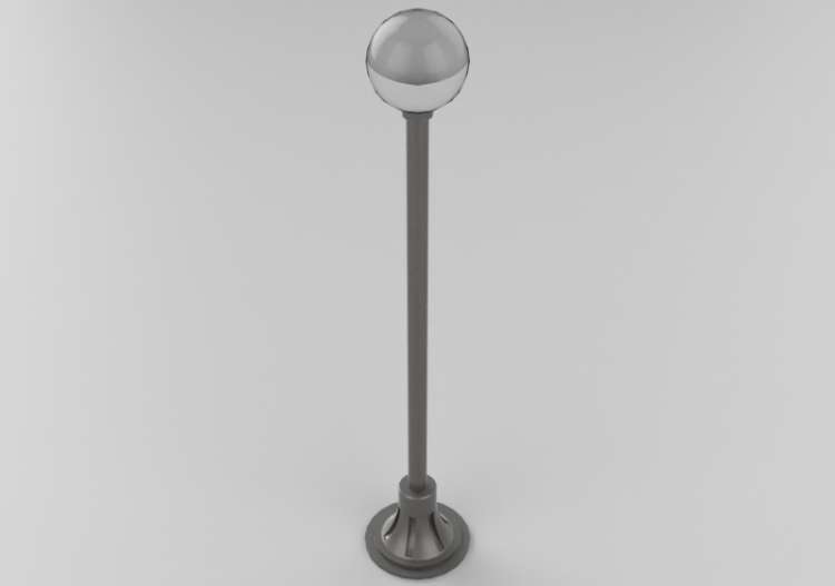Garden lamp posts 3D - Lamppost with a single lamp -...