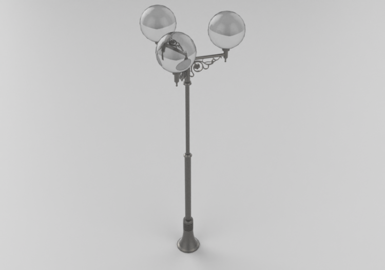 3D Street Lights - Lamppost with three lights - Hobbyka -...