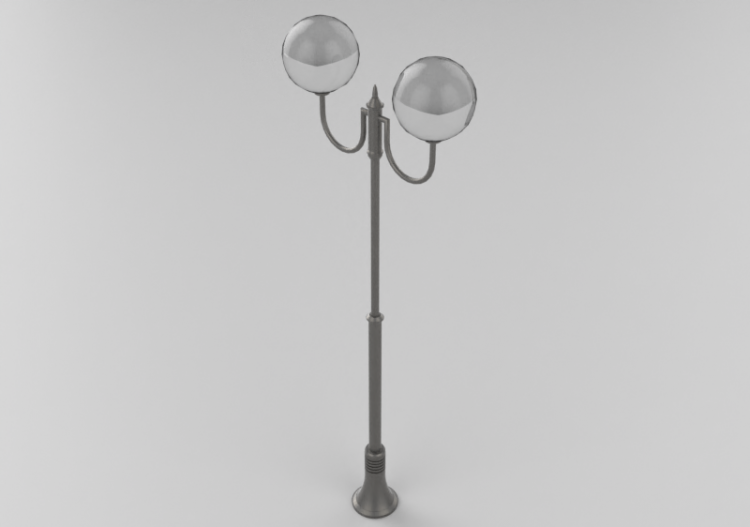 Réverbères routiers 3D - Réverbère avec deux lampes -...