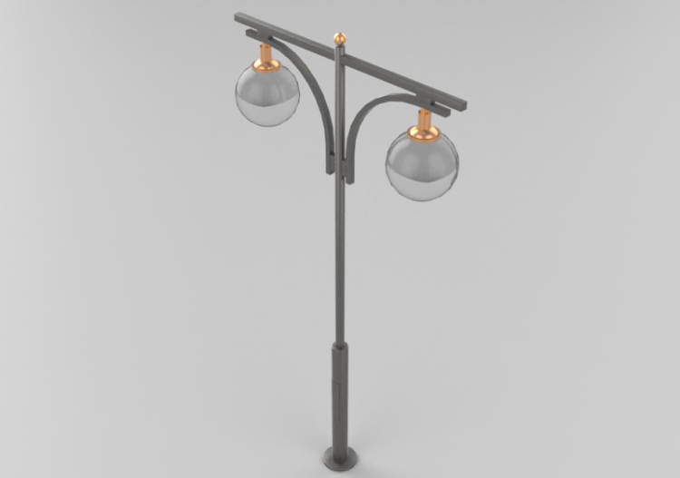 Farolas de calle 3D - Farola con dos lámparas - Hobbyka -...