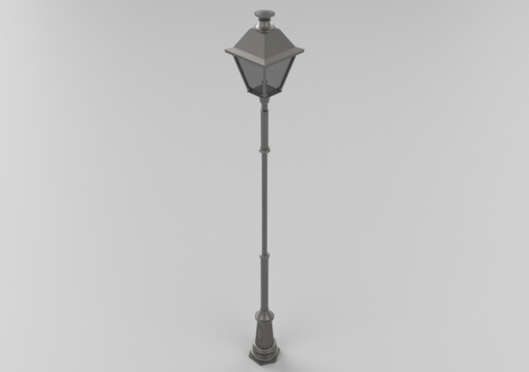 3D Street Lights - Lamppost with a single lamp - Hobbyka -...