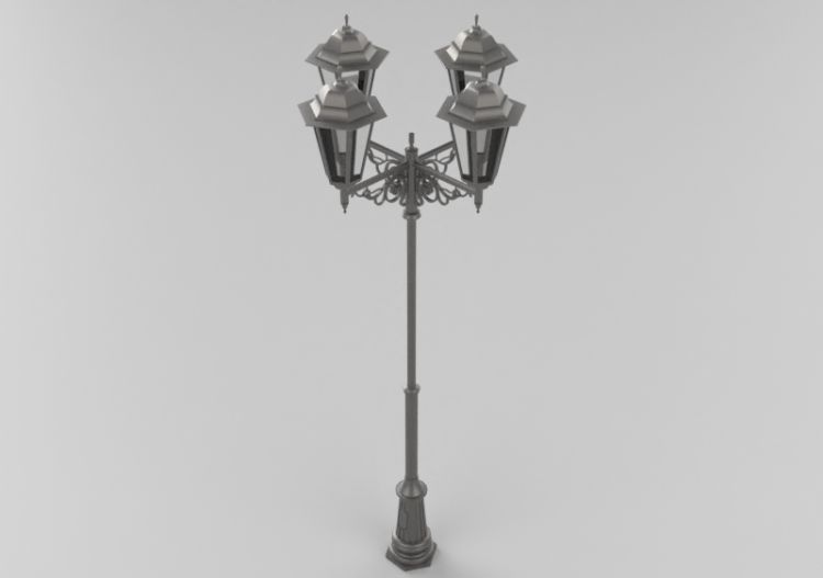 Farolas de calle 3D - Farola con cuatro lámparas - Hobbyka...