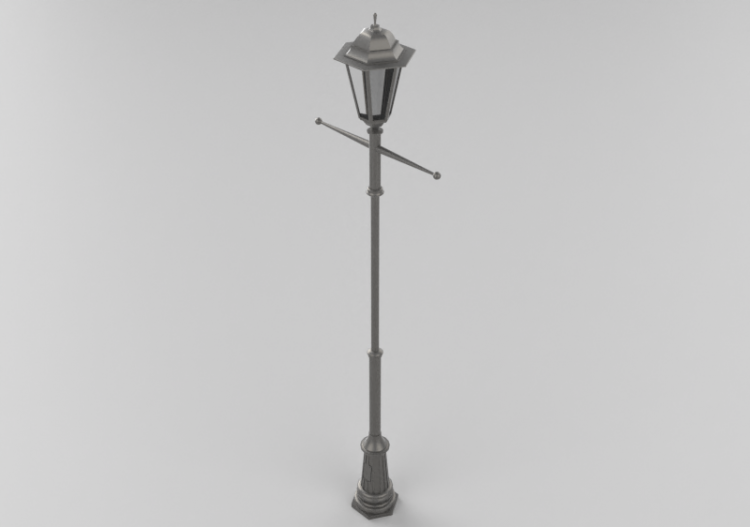 Candeeiros de rua 3D - Poste de iluminação com uma lâmpada...