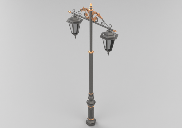 3D Street Lights - Lamppost with two lights - Hobbyka -...