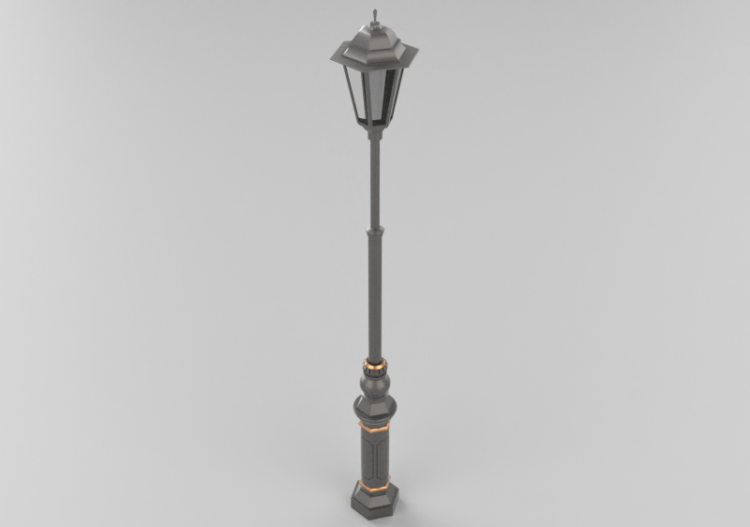 3D Street Lights - Lamppost with a single lamp - Hobbyka -...