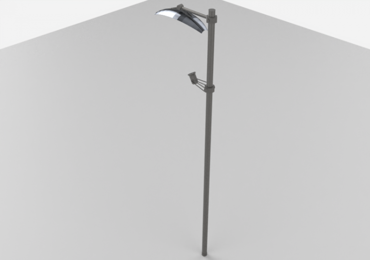 Candeeiros de rua 3D - Poste de iluminação com uma lâmpada...