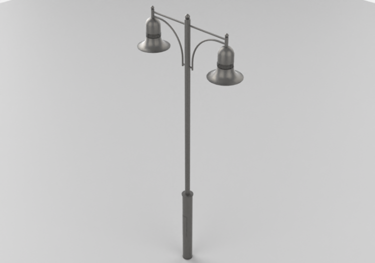 3D Street Lights - Lamppost with two lights - Hobbyka -...