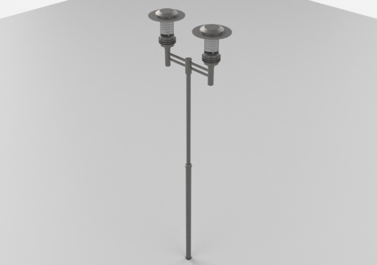 3D Street Lights - Lamppost with two lights - Hobbyka -...
