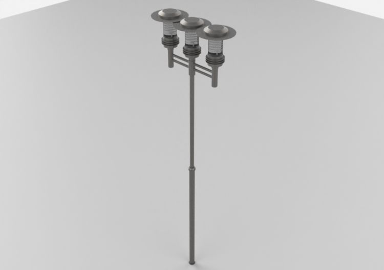Lampioni stradali 3D - Lampione con tre lampade - Hobbyka -...