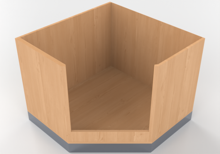 3D Bases - Oven ready Kitchen corner base 100x82cm - ACCA...