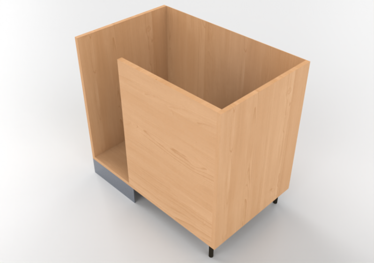 Bases 3D - Base angular esquerda para cozinha 90x82cm -...