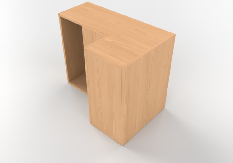 3D Hanging cabinets - Left corner kitchen cupboard 90x72cm...