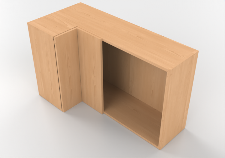 Pensili 3D - Pensile angolare destro per cucina 120x72cm -...