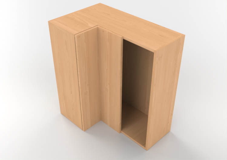 3D Hanging cabinets - Right side corner kitchen cupboard...