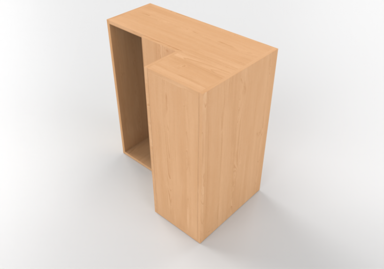 Armários aéreos 3D - Armário aéreo angular esquerdo para...