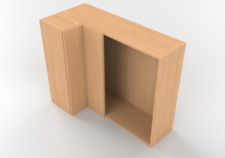 3D Hanging cabinets - Right corner kitchen cupboard...