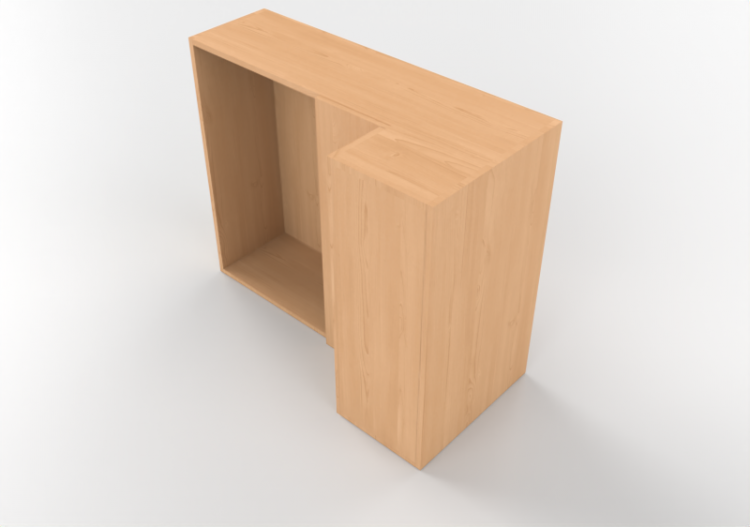 3D Hanging cabinets - Left corner kitchen cupboard 120x96cm...