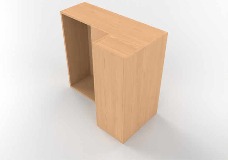 Armários aéreos 3D - Armário aéreo angular esquerdo para...