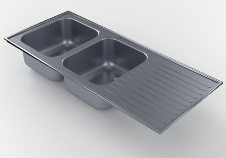 Lavelli 3D - Lavello da incasso con doppia vasca 116x50cm -...