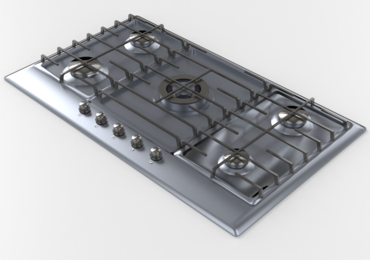 Electrodomésticos 3D - Encimera cocina 5 fuegos 86x50cm -...