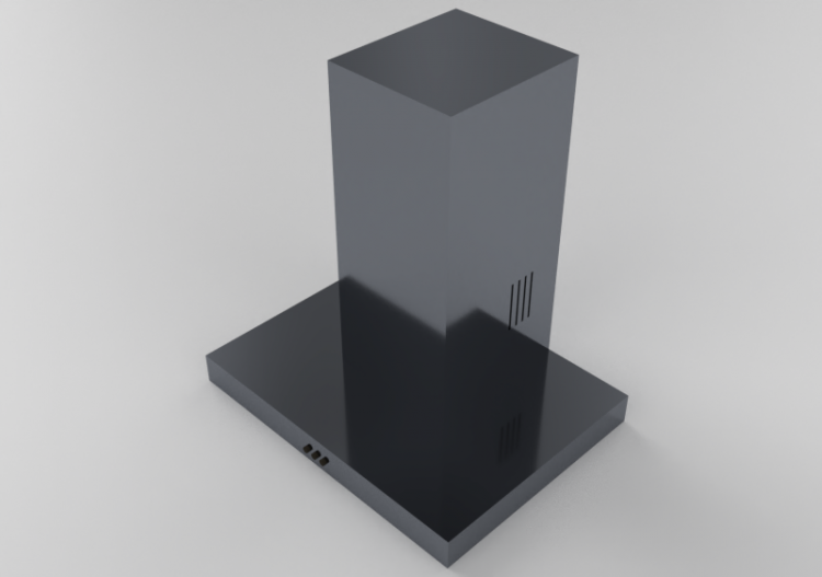 3D Haushaltgeräte - Abzugshaube aus Edelstahl 60x60cm -...