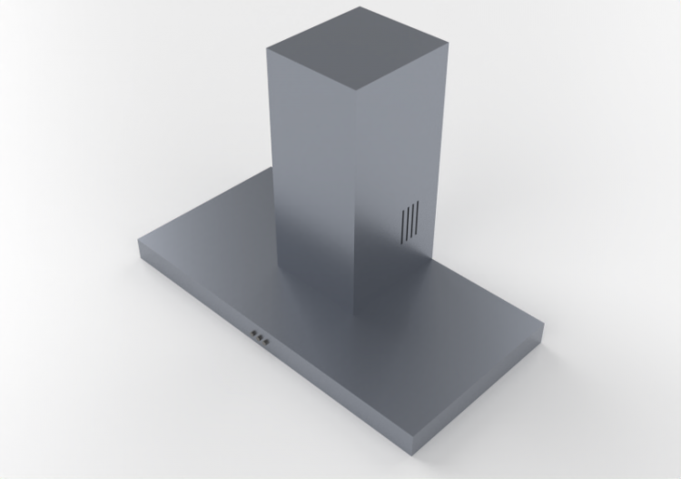 3D Haushaltgeräte - Abzugshaube aus Edelstahl 90x60cm -...