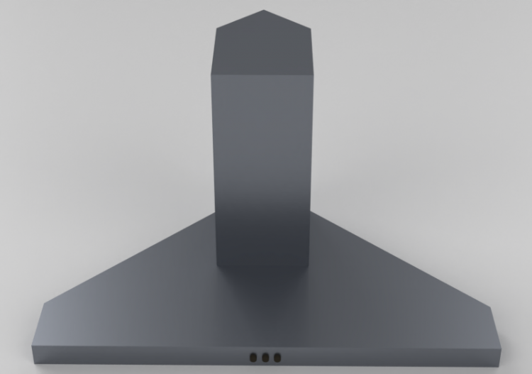 Eletrodomésticos 3D - Coifa angular em aço inoxidável...