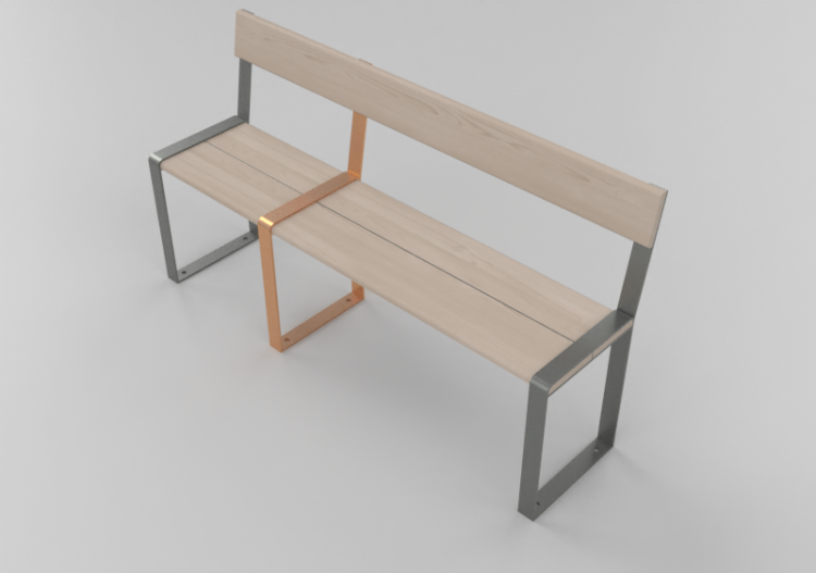 Bancs 3D - Banc en bois et métal - ACCA software