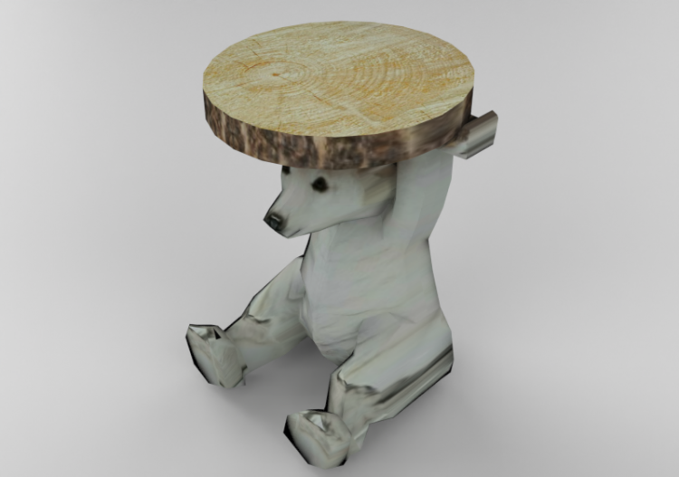Mesas 3D - Mesinha de apoio Polar Bear – Kare – 78943 -...