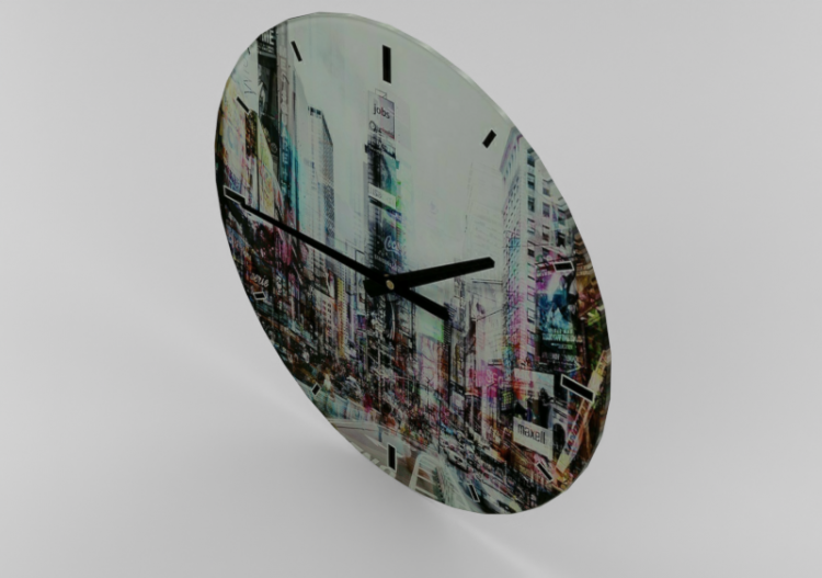 3D Uhren - Wanduhr Glas - Times Square – Kare - 39977 -...