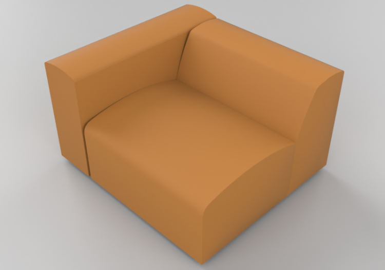 Chairs and Sofas 3D - Modular upholstered leather sofa -...