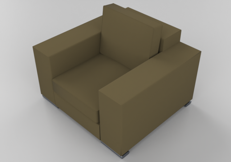 3D Sessel und Sofas - Einsitzer Ledersofa - Giulio Marelli...