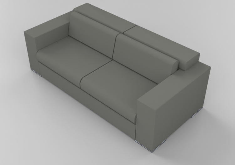Chairs and Sofas 3D - Two seater leather sofa - Giulio...