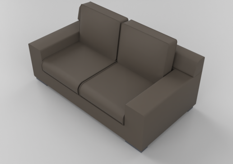 Chairs and Sofas 3D - Two seater leather sofa - Giulio...
