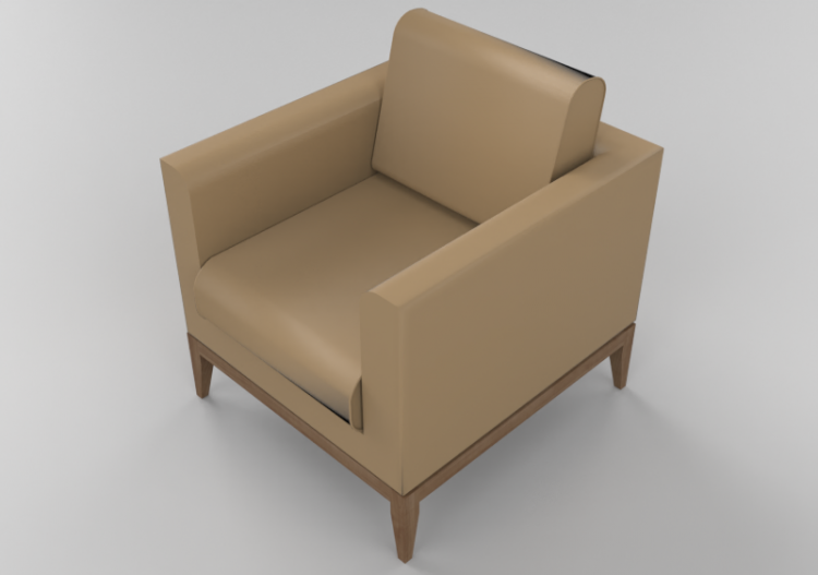 Sofás 3D - Poltrona de pele - Junlio Marelli – Wood 9W0101...