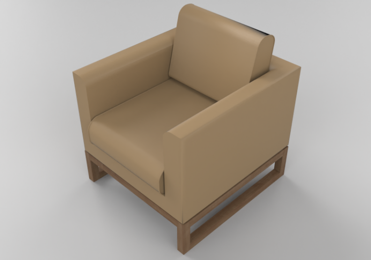 Sofás 3D - Poltrona de pele - Junlio Marelli – Wood 9W0101A...