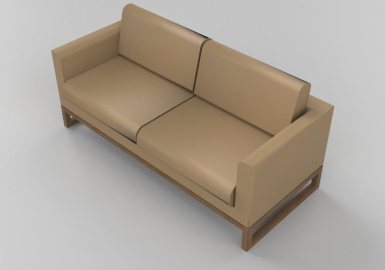Poltronas y Sofás 3D - Sofá dos plazas de piel - Giulio...