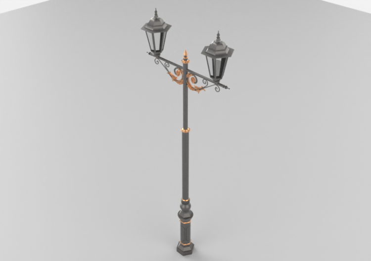 Farolas de calle 3D - Farola con dos lámparas - Hobbyka -...