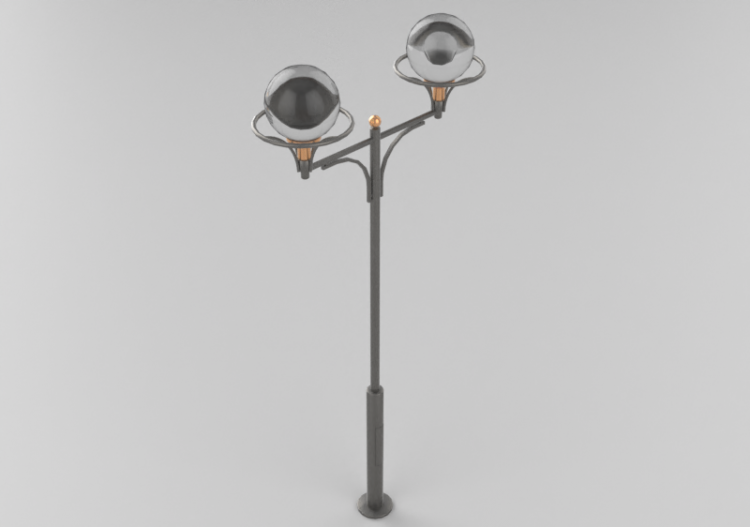 Réverbères routiers 3D - Réverbère avec deux lampes -...