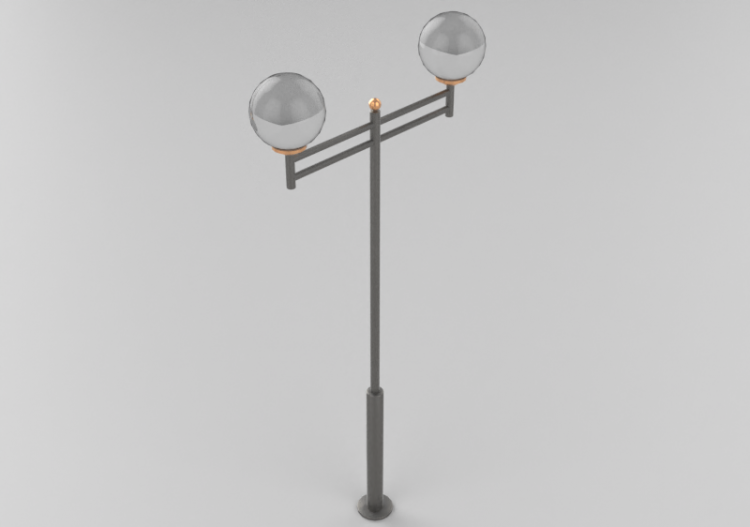 3D Street Lights - Steel lamppost with two lights - Hobbyka...