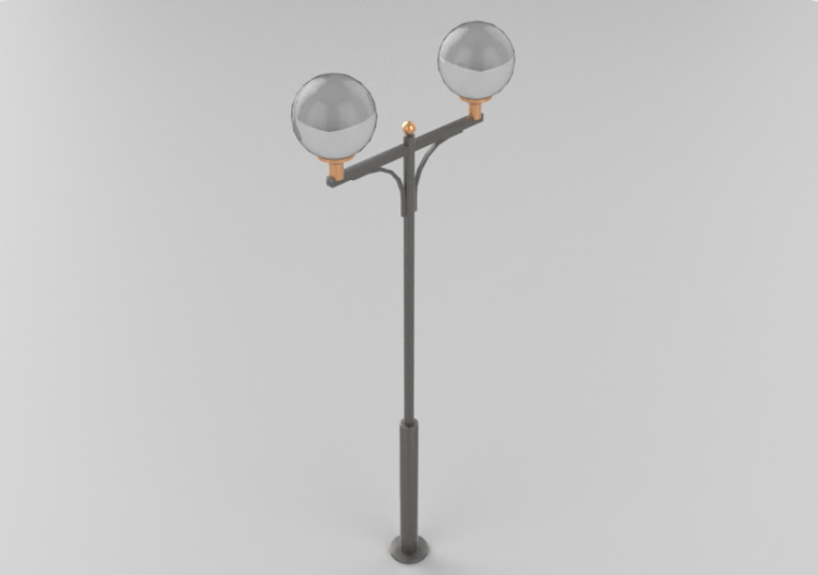 Réverbères routiers 3D - Réverbère avec deux lampes -...
