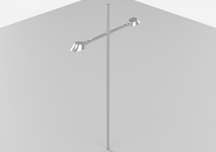 3D Street Lights - High Pole Street Light - 6m - iGuzzini -...